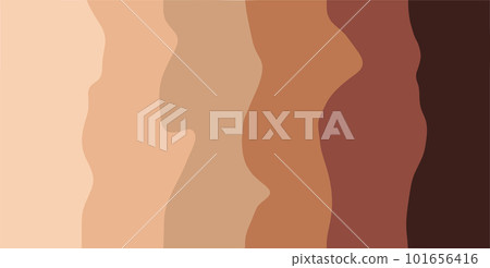 Skin tone color scale chart. Brown palette vector human skin infographic banner icon 101656416