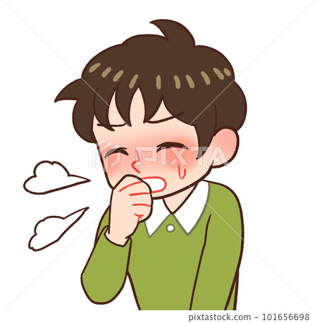 Illustration of a child coughing Illustration of a child coughing 101656698
