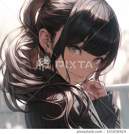 穿黑衣服好看的酷美女“AI生成圖像” 穿黑衣服好看的酷美女“AI生成圖像” 101656924