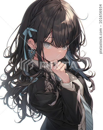 一臉尷尬的女學生“AI生成圖像” 101656934