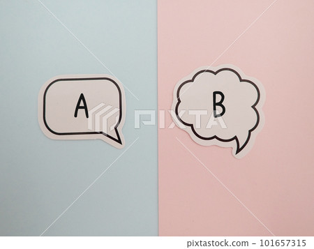 氣球中的字母 A 和 B，選擇 A 或 B 101657315