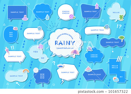 簡單流行的氣球套裝雨季、雨、繡球花、自然 101657322