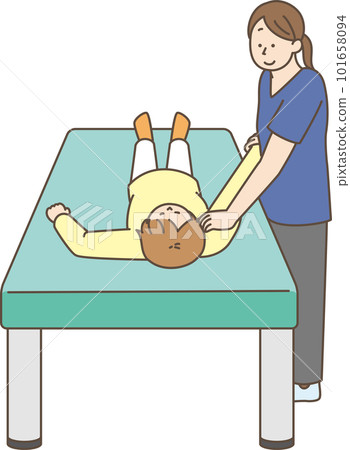 一個女人接受按摩簡單的插圖 101658094