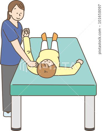 一個女人接受按摩簡單的插圖 101658097