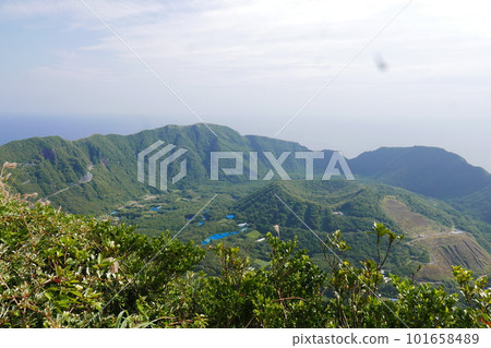 Remote and isolated hidden island Aogashima island in Tokyo, Japan Remote and isolated hidden island Aogashima island in Tokyo, Japan 101658489