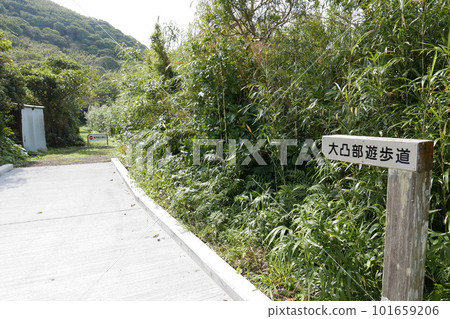 Remote and isolated hidden island Aogashima island in Tokyo, Japan 101659206