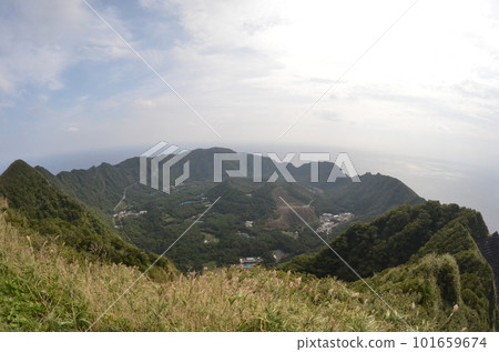 Remote and isolated hidden island Aogashima island in Tokyo, Japan 101659674