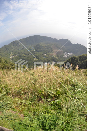 Remote and isolated hidden island Aogashima island in Tokyo, Japan 101659684