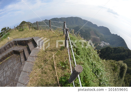 Remote and isolated hidden island Aogashima island in Tokyo, Japan 101659691