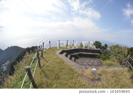 Remote and isolated hidden island Aogashima island in Tokyo, Japan 101659693