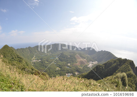 Remote and isolated hidden island Aogashima island in Tokyo, Japan 101659698