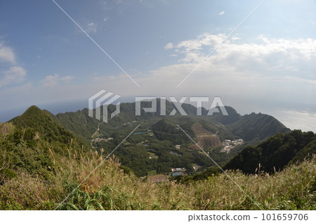 Remote and isolated hidden island Aogashima island in Tokyo, Japan 101659706