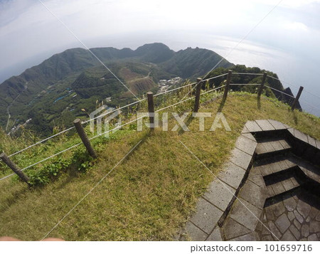 Remote and isolated hidden island Aogashima island in Tokyo, Japan 101659716