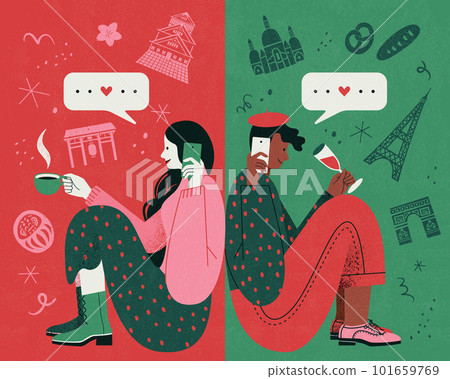 Long distance couple stay connected Long distance couple stay connected 101659769