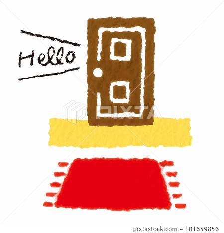 The entrance door mat of the house that someone visited Hand-drawn illustration The entrance door mat of the house that someone visited Hand-drawn illustration 101659856