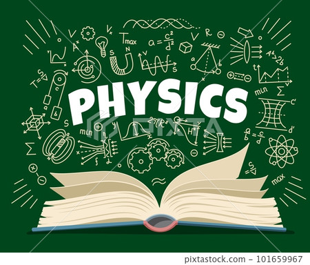 Physics textbook and formulas on school board - Stock Illustration  [101659967] - PIXTA