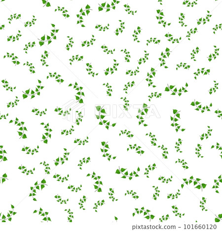 Decorative thin birch twigs and green leaves seamless pattern. Floral ornament for design and decoration of invitations and posters. Vector ornament for posters and printing on fabrics 101660120