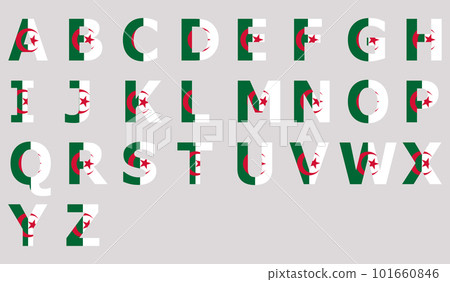3D Flag of Algeria on text 101660846