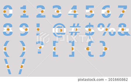 3D Flag of Argentina on text 3D Flag of Argentina on text 101660862