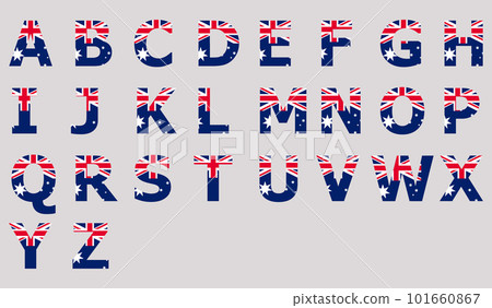 3D Flag of Australia on text 101660867