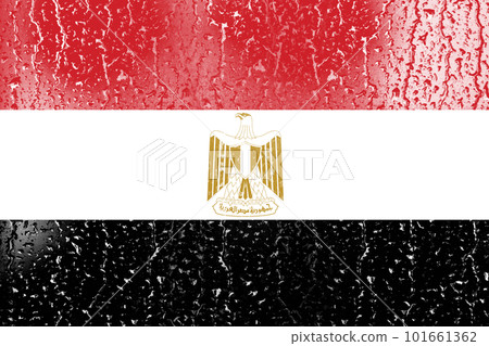 3D Flag of Egypt on a glass 101661362