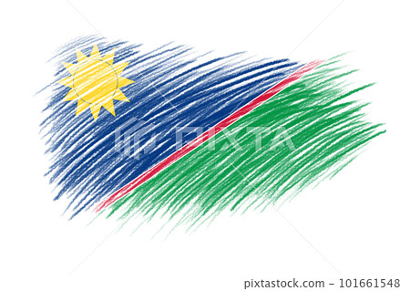 3D Flag of Namibia on vintage style brush background. 101661548