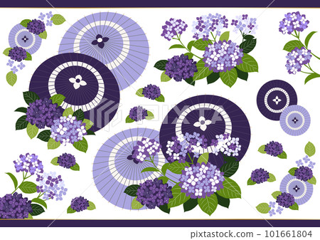 普通版紫色繡球和日本傘圖標集 普通版紫色繡球和日本傘圖標集 101661804
