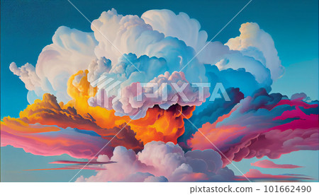 Generative AI, Cloud Nine: A Colorful Abstract Sky High Adventure 101662490