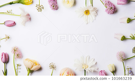 Colorful Flowers on a White Background. created with Generative AI Colorful Flowers on a White Background. created with Generative AI 101663239