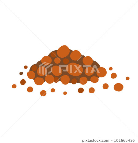 Expanded clay aggregate gravel. Heap of expanded clay. Expanded clay aggregate gravel. Heap of expanded clay. 101663456