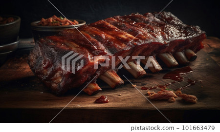 BBQ Pork Rib. Generative AI BBQ Pork Rib. Generative AI 101663479