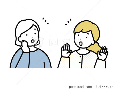 Illustration material of a woman who talks 101663958