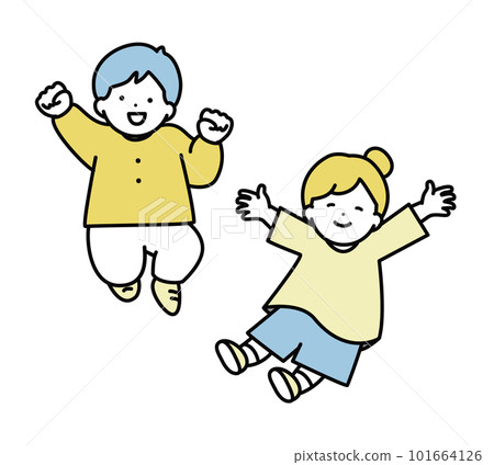 孩子要跳的插圖素材 101664126