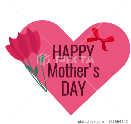 Mother's day heart icon and rose flower Mother's day heart icon and rose flower 101664242