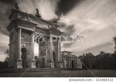 Arco della Pace - Peace Arch in Milan, Italy. 101666532