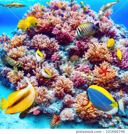 Magnificent underwater world of the tropical ocean. Magnificent underwater world of the tropical ocean. 101666746