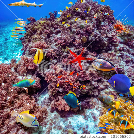 Magnificent underwater world of the tropical ocean. 101666803