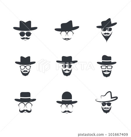 Man face character symbol illustration 101667409