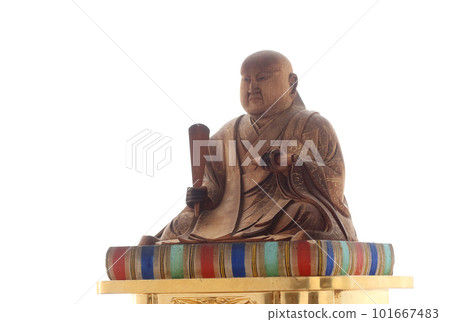 Seated statue of Saint Nichiren Buddhist statue Founder of Nichiren sect 7 Seated statue of Saint Nichiren Buddhist statue Founder of Nichiren sect 7 101667483