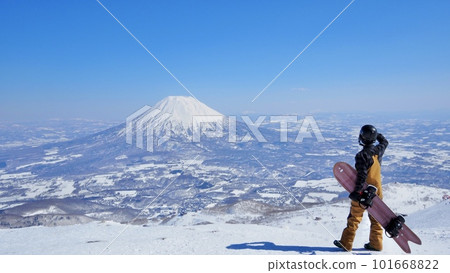 Niseko ski resort where you can ski while looking at Mt. Yotei Niseko ski resort where you can ski while looking at Mt. Yotei 101668822