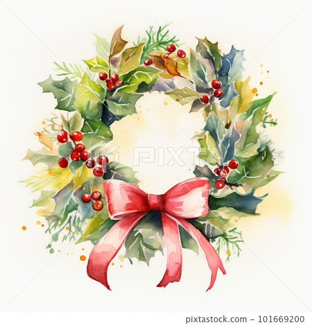 Watercolor Christmas decoration "Image generation AI" 101669200