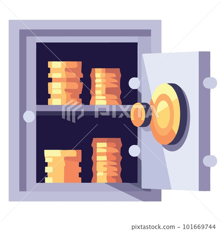 metallic safe with golden coins metallic safe with golden coins 101669744