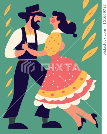 couple dancing at festa junina couple dancing at festa junina 101669758