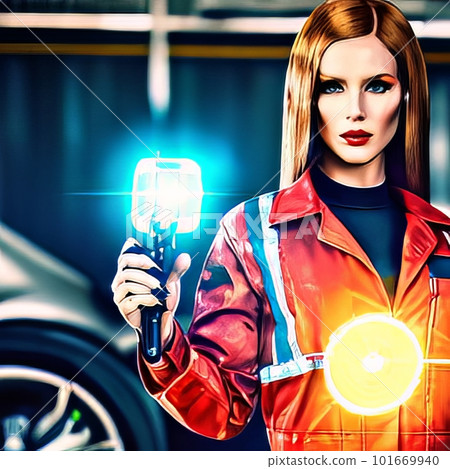 Portrait of a Professional Female Car Mechanic 101669940