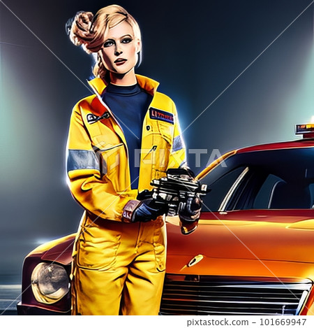 Portrait of a Professional Female Car Mechanic 101669947