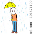 A character holding an umbrella 101671109