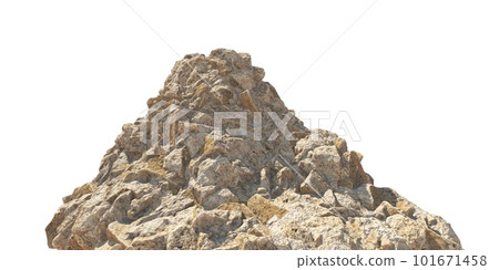 Crag stones Isolated on white background 3d illustration Crag stones Isolated on white background 3d illustration 101671458