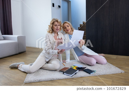 Client discussing a new design project with her interior designer 101672829