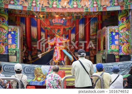 送子、廟會、台灣傳統、露天舞台、歌仔戲、廟會、台灣傳統、野台劇、 101674652