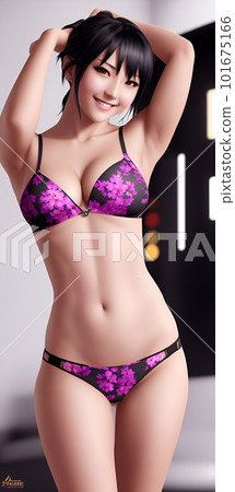 穿著花卉比基尼的女人 穿著花卉比基尼的女人 101675166